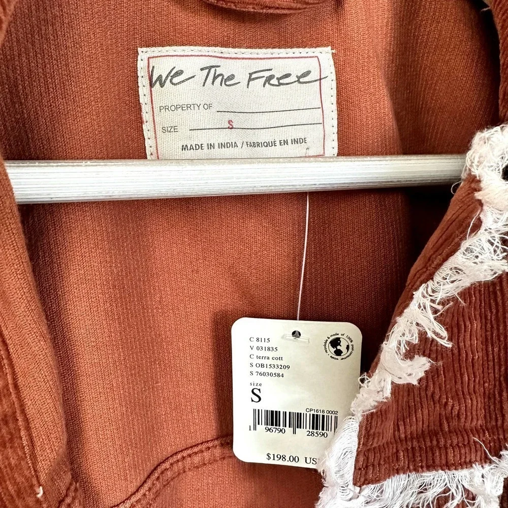 Free People Heartland Workwear Corduroy Jacket Size Small